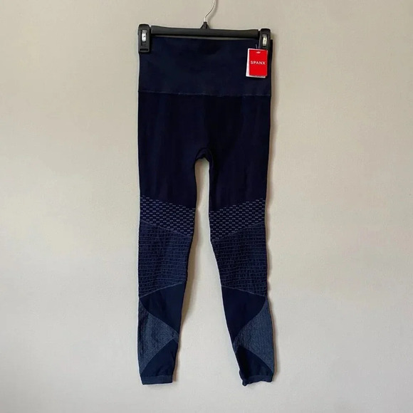 NWT SPANX Women's Size Small Look At Me Now Seamless Moto Leggings Indigo Sky - Picture 4 of 16